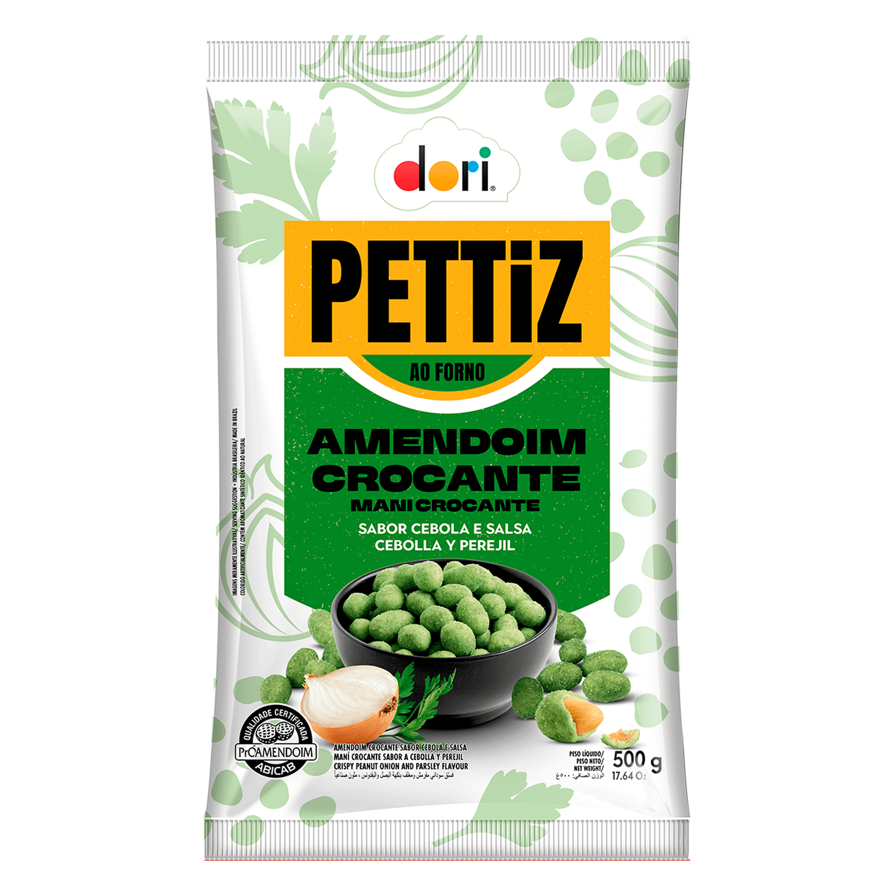 Amendoim Crocante Cebola e Salsa Pettiz Dori Pacote 500g