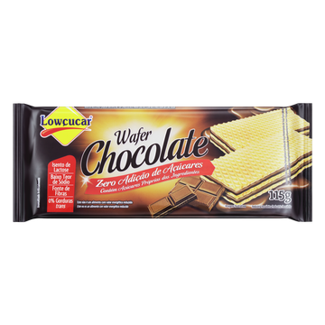 Biscoito Wafer Recheio Chocolate Zero Lactose Lowçucar Pacote 115g