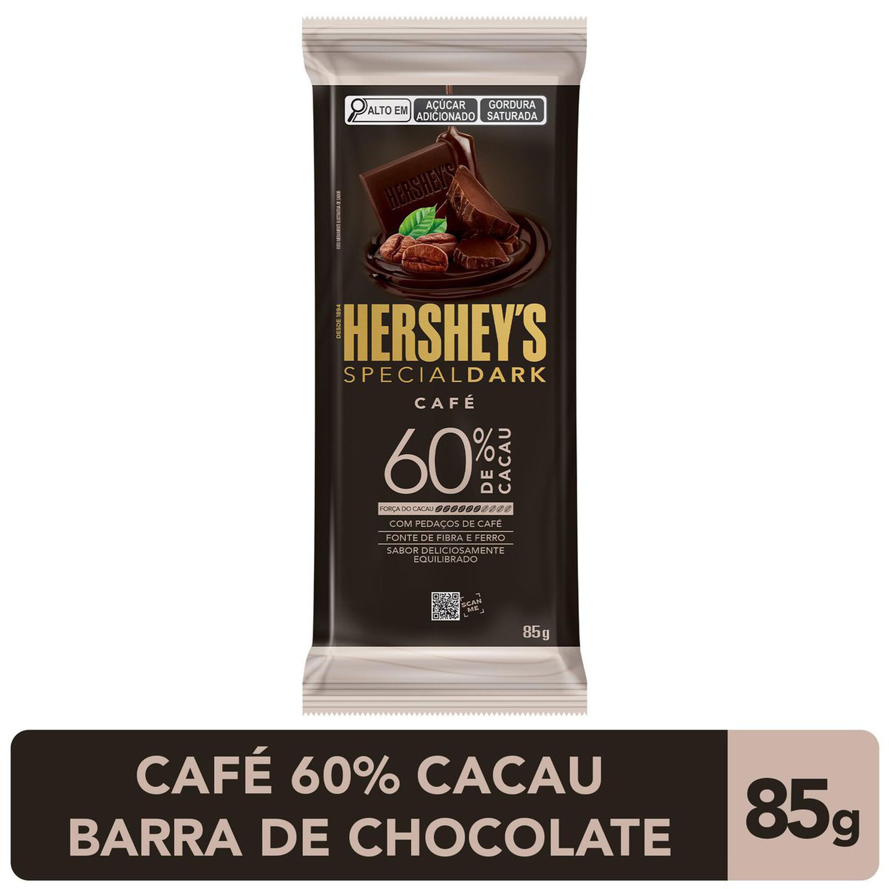 Chocolate Amargo 60% Cacau Café Hersheys Special Dark Pacote 85g