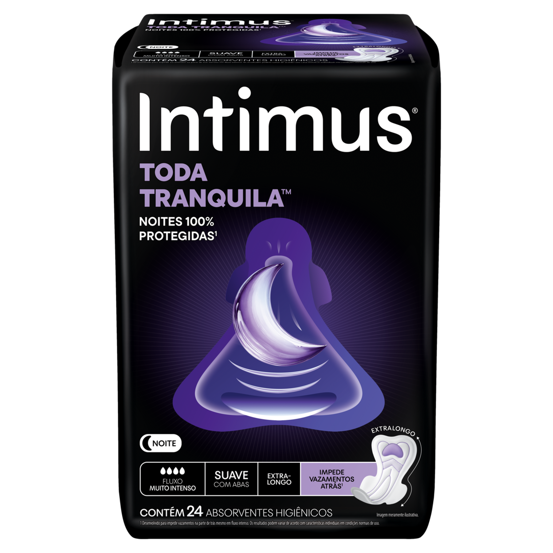Absorvente com Abas Toda Tranquila Suave Intimus Pacote 24 Unidades