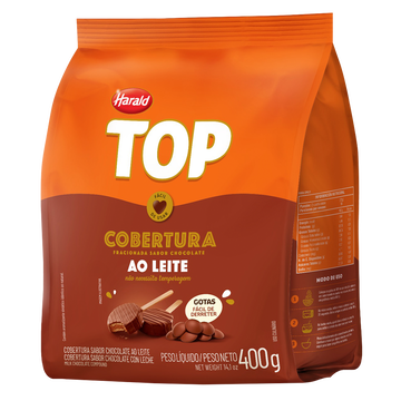 Cobertura Gotas de Chocolate ao Leite Top Harald Pacote 400g