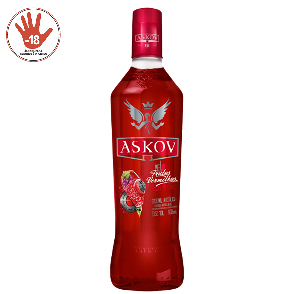 Vodka Frutas Vermelhas&nbsp;Askov 900ml