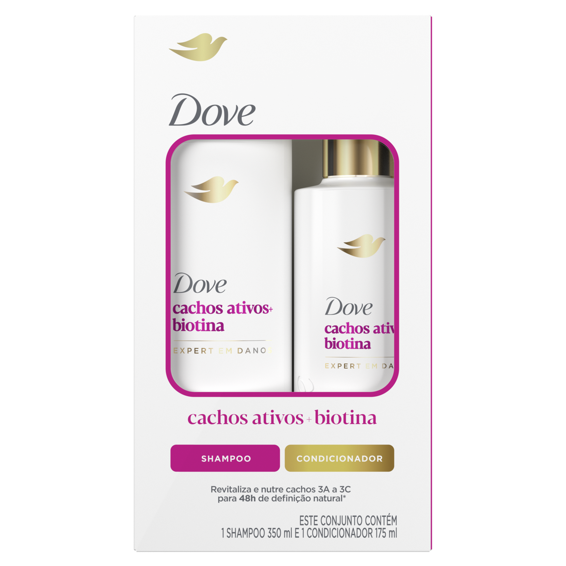 Shampoo 350ml + Condicionador 175ml Dove Cachos Ativos + Biotina