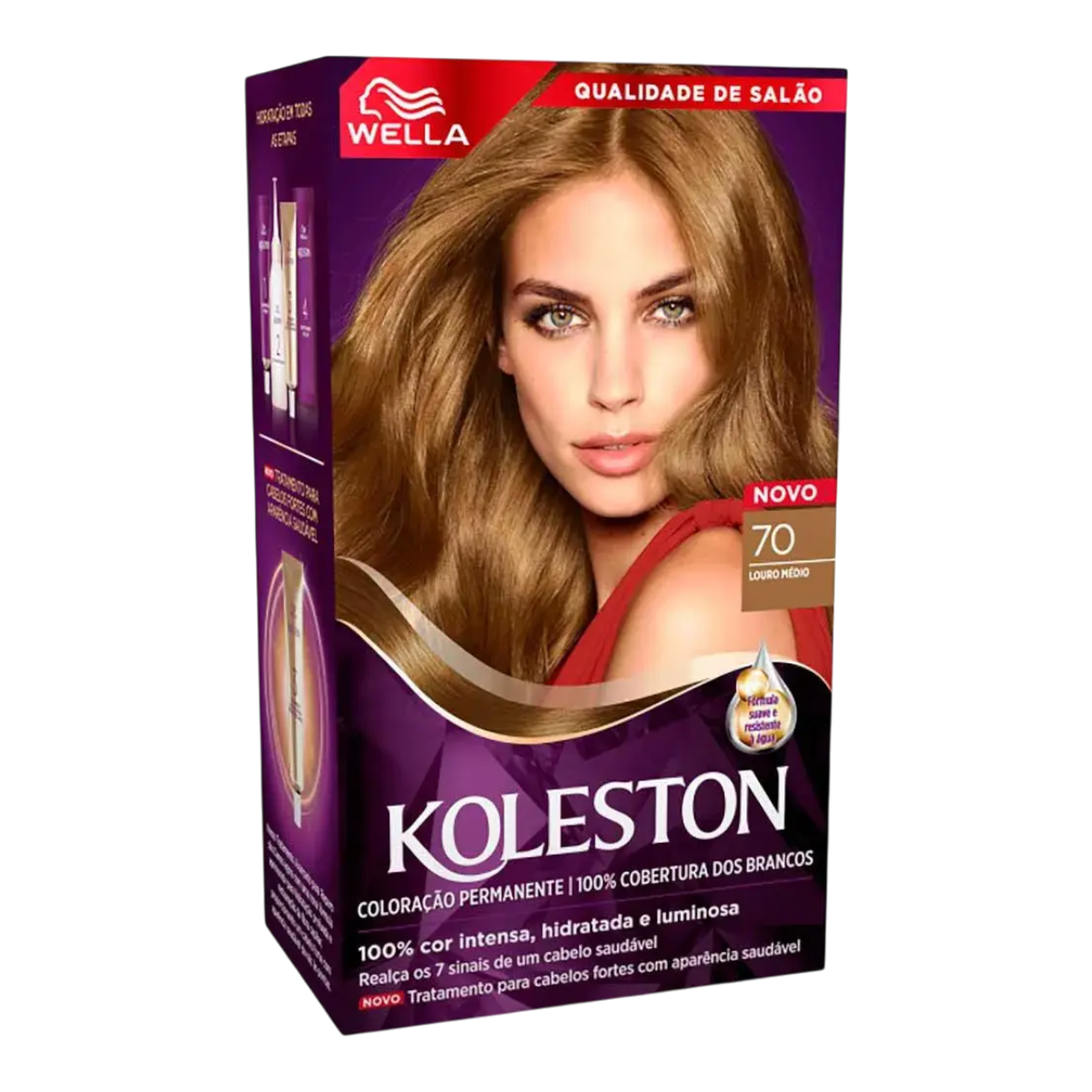Kit Colora&ccedil;&atilde;o Creme 70 Louro M&eacute;dio Wella Koleston