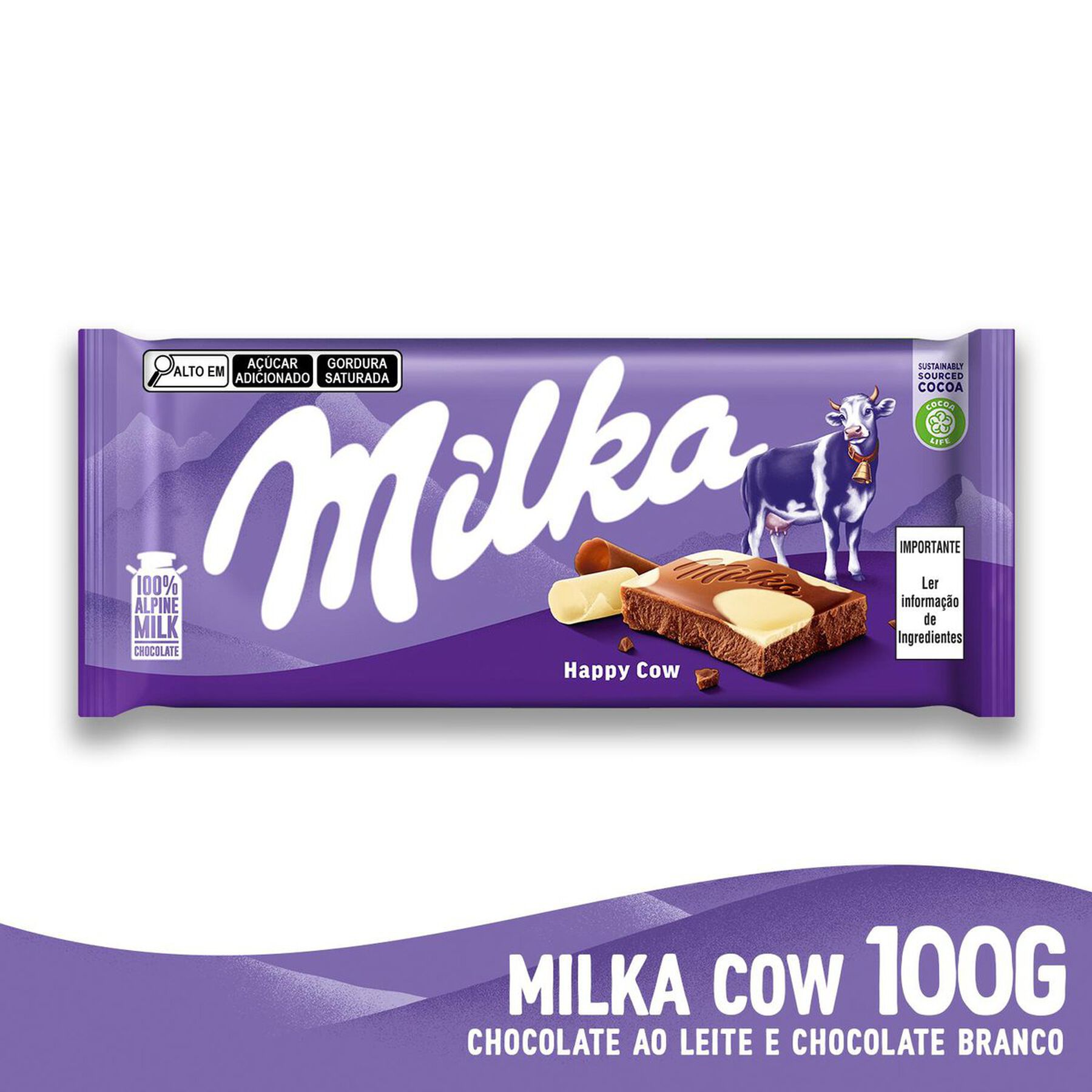 Barra de Chocolate Happy Cow Milka 100g