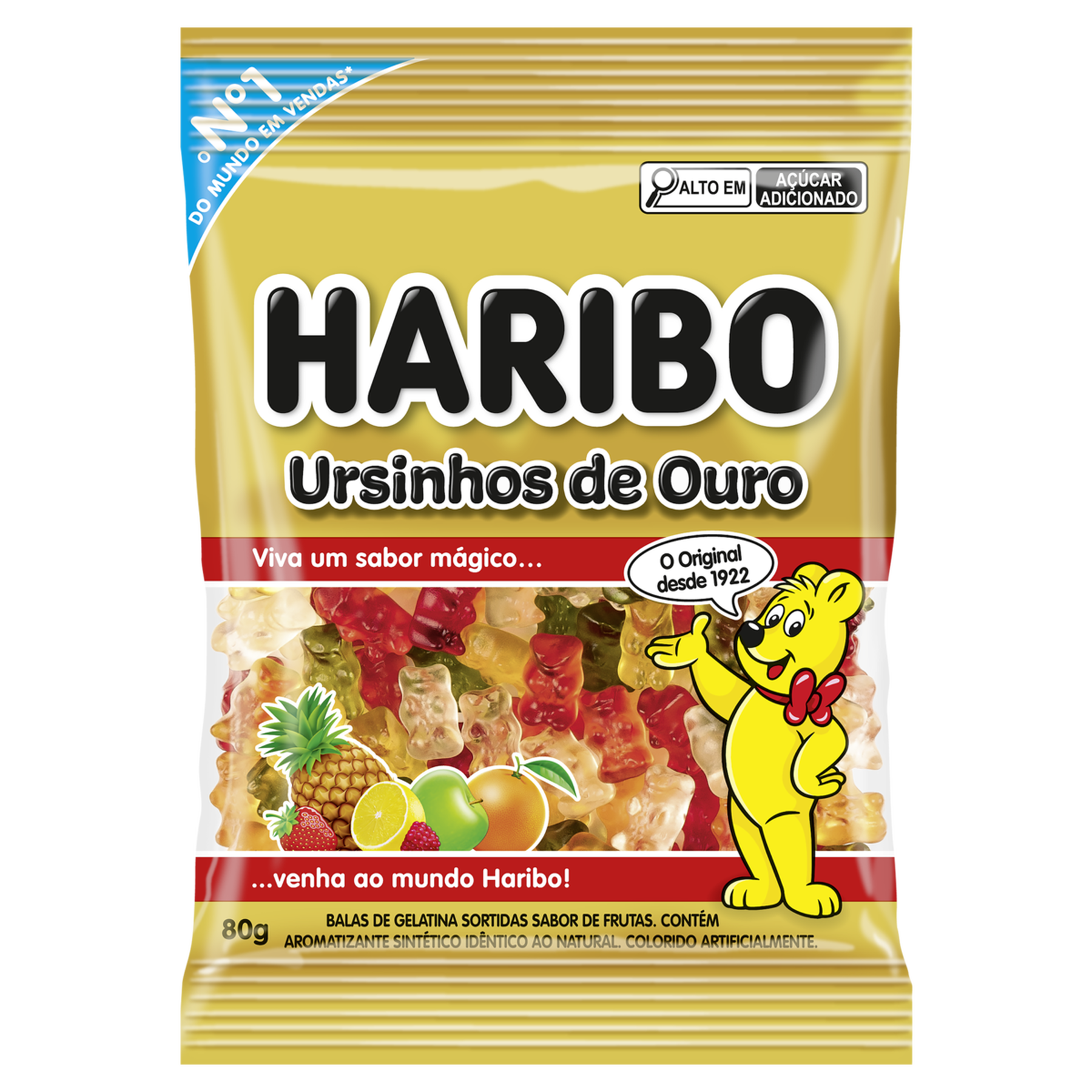 Bala de Gelatina Ursinhos de Ouro Haribo Pacote 80g