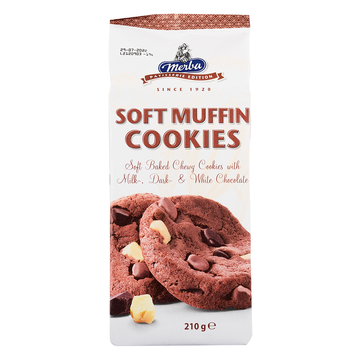 Biscoito Cookies Muffin Macio Merba Pacote 210g