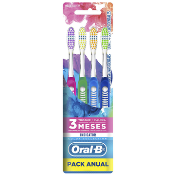 Escova Dental Macia 35 Indicator Color Collection Oral-B C/4 Unidades