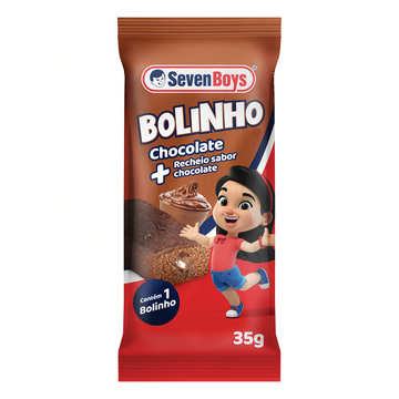 Bolinho Chocolate Recheio Chocolate Seven Boys Pacote 35g