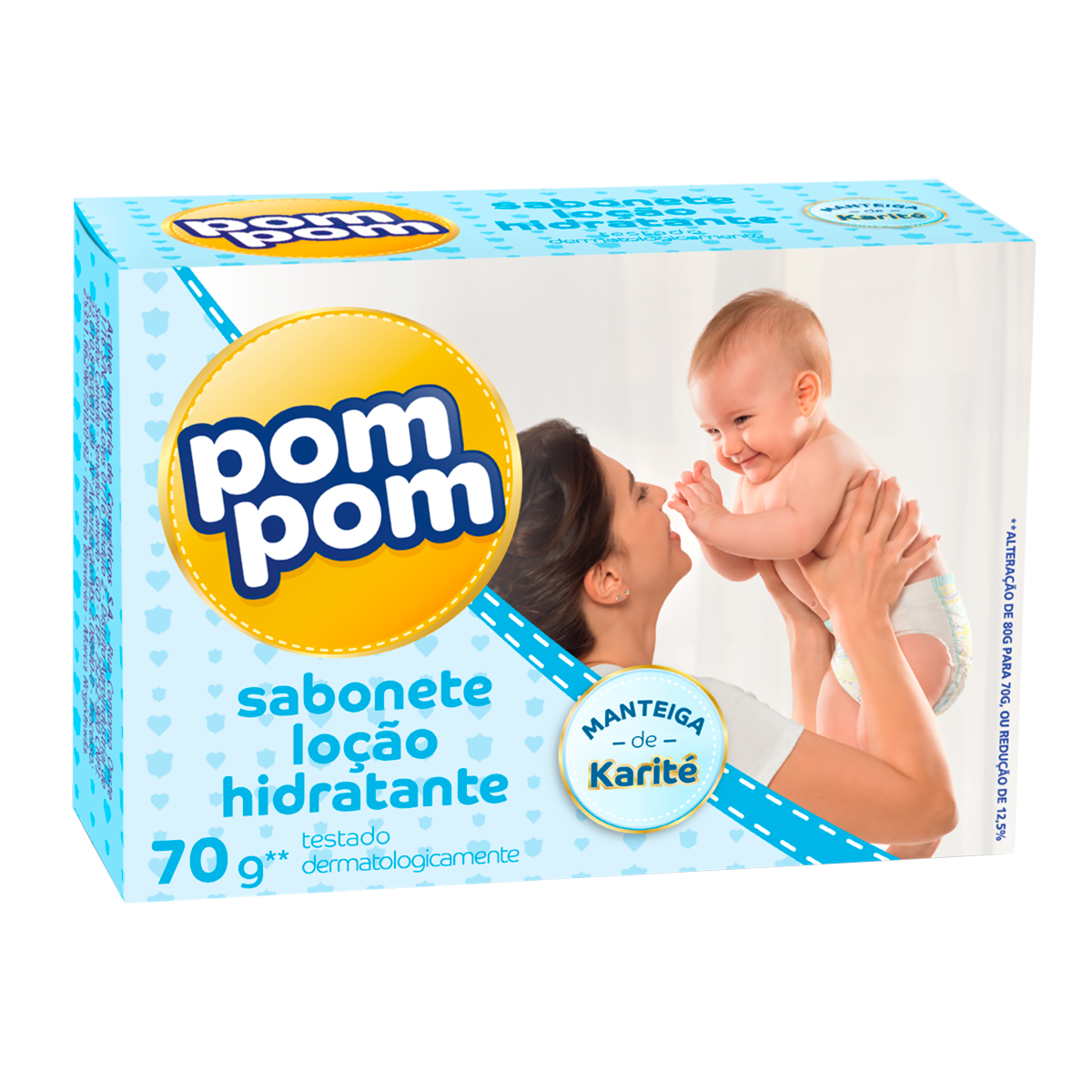 Sabonete Infantil em Barra Lo&ccedil;&atilde;o Hidratante Pom Pom Caixa 70g