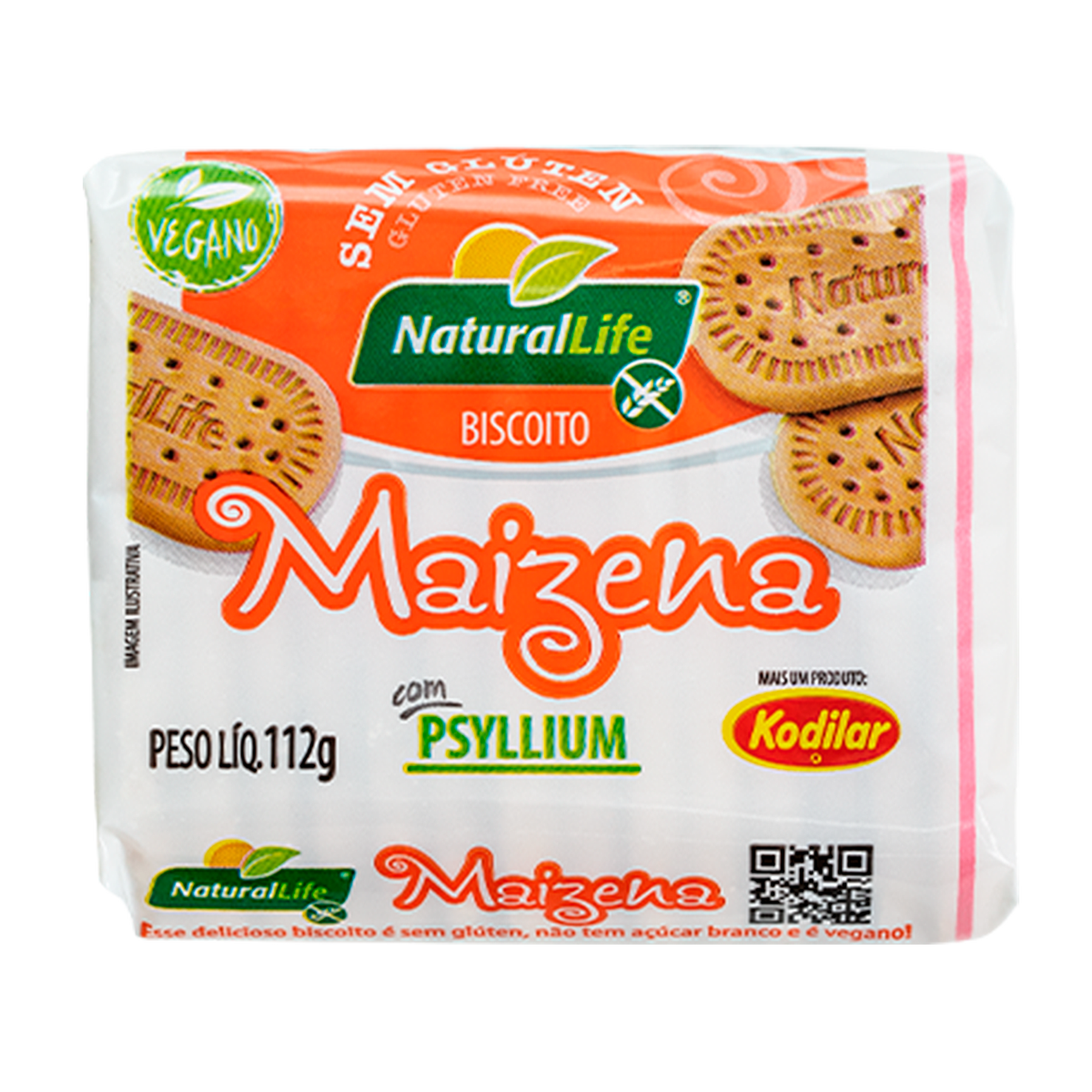 Biscoito de Maizena Vegano sem Gl&uacute;ten Kodilar Natural Life Pacote 112g