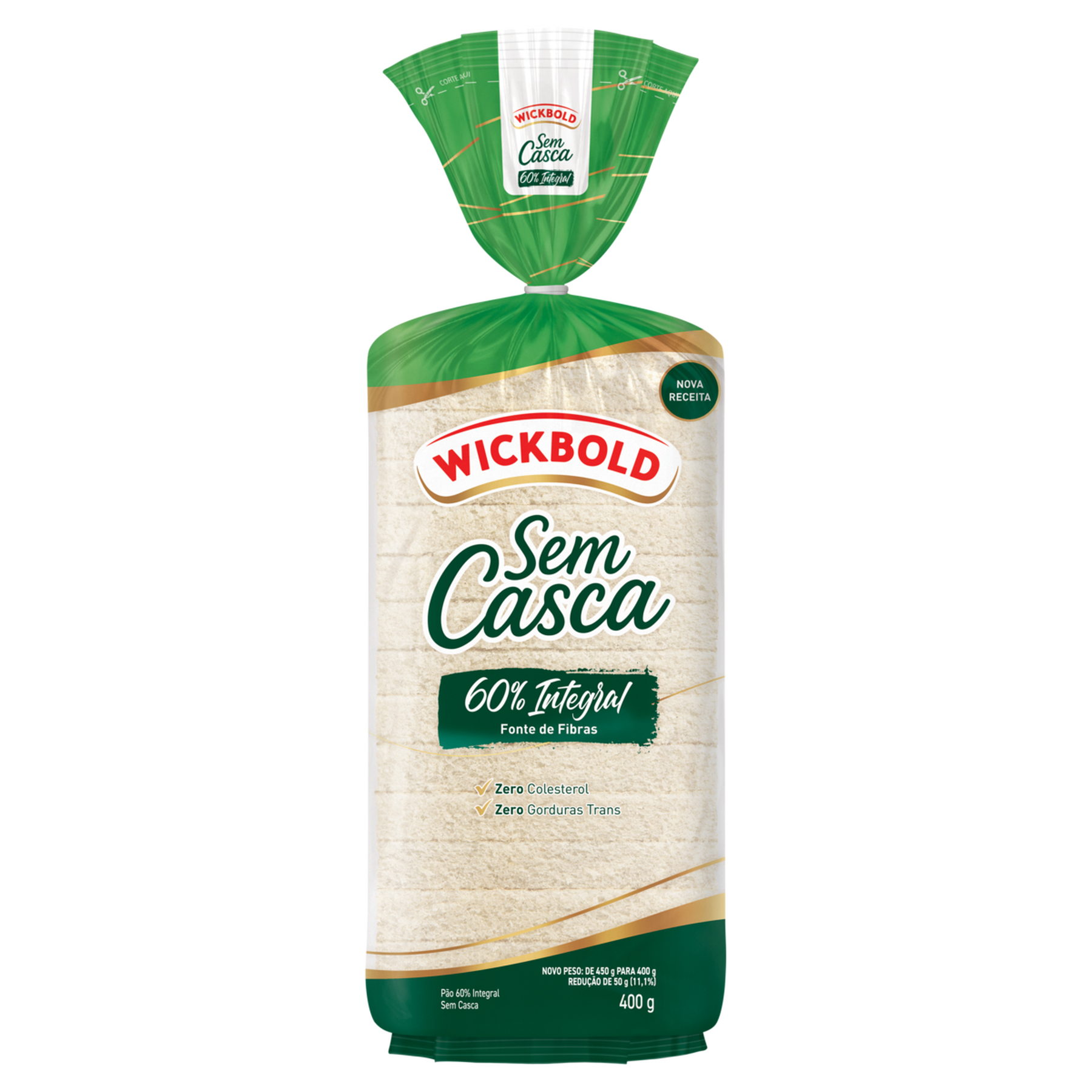 P&atilde;o Integral sem Casca Wickbold Pacote 400g