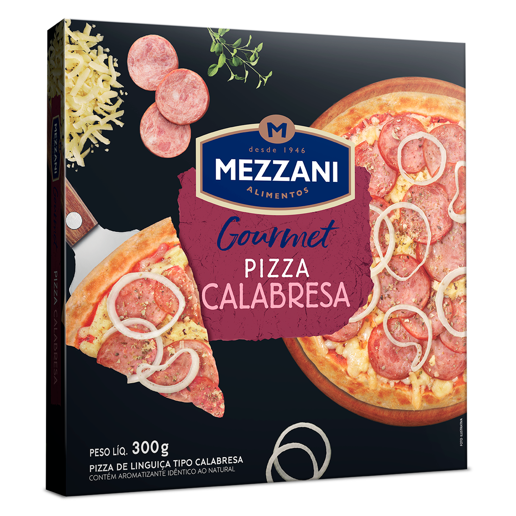 Pizza Calabresa Mezzani Gourmet Caixa 300g