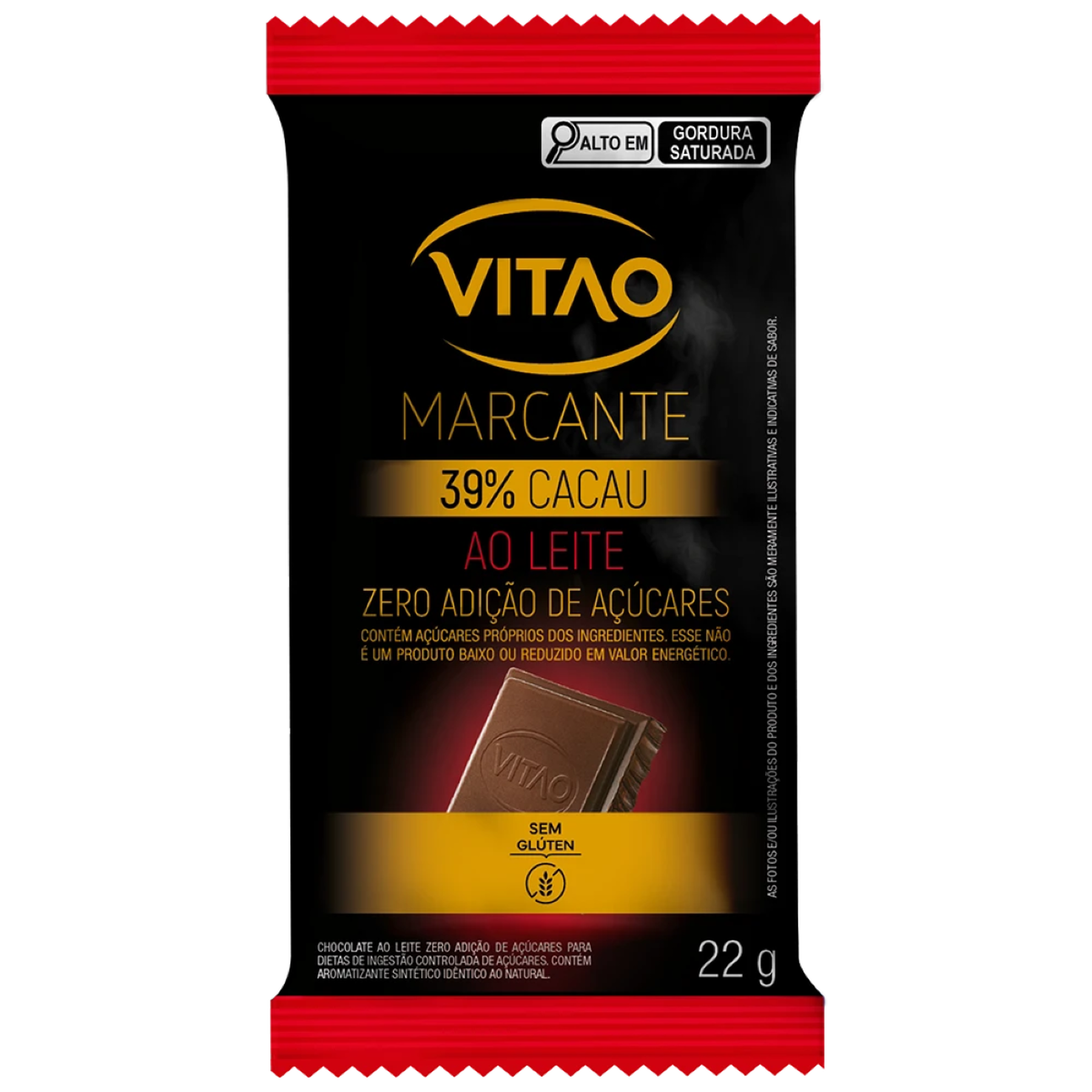 Chocolate ao Leite 39% Cacau Vitao Marcante Pacote 22g
