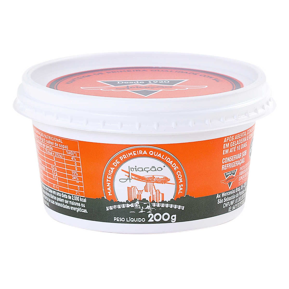 Manteiga com Sal Avia&ccedil;&atilde;o Pote 200g