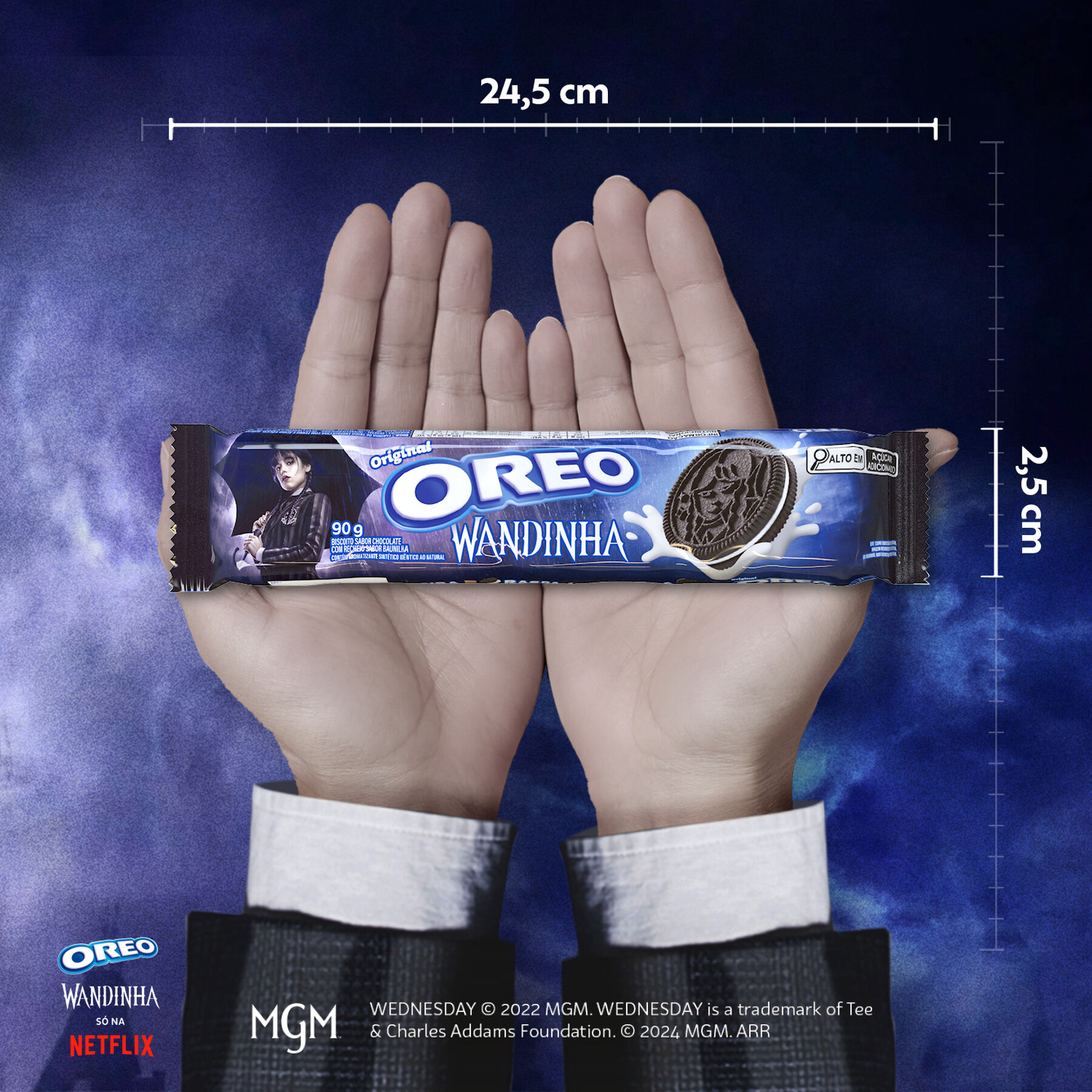 Biscoito Chocolate Recheio Baunilha Oreo Pacote 90g