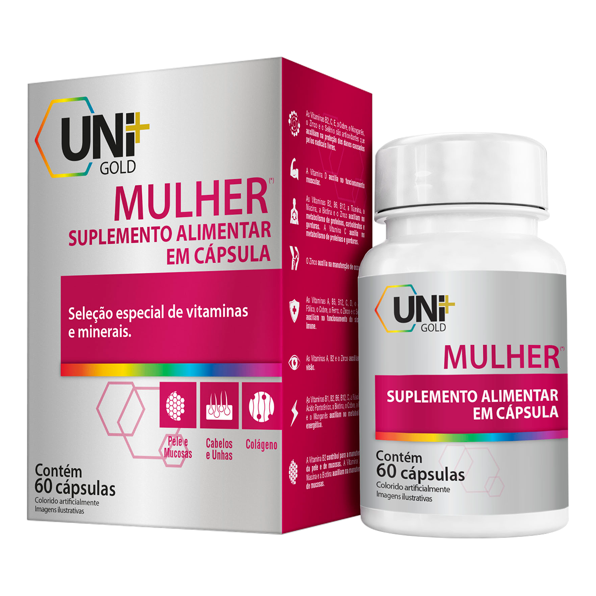 Suplemento Alimentar Mulher Uni Gold Caixa C/60 Unidades