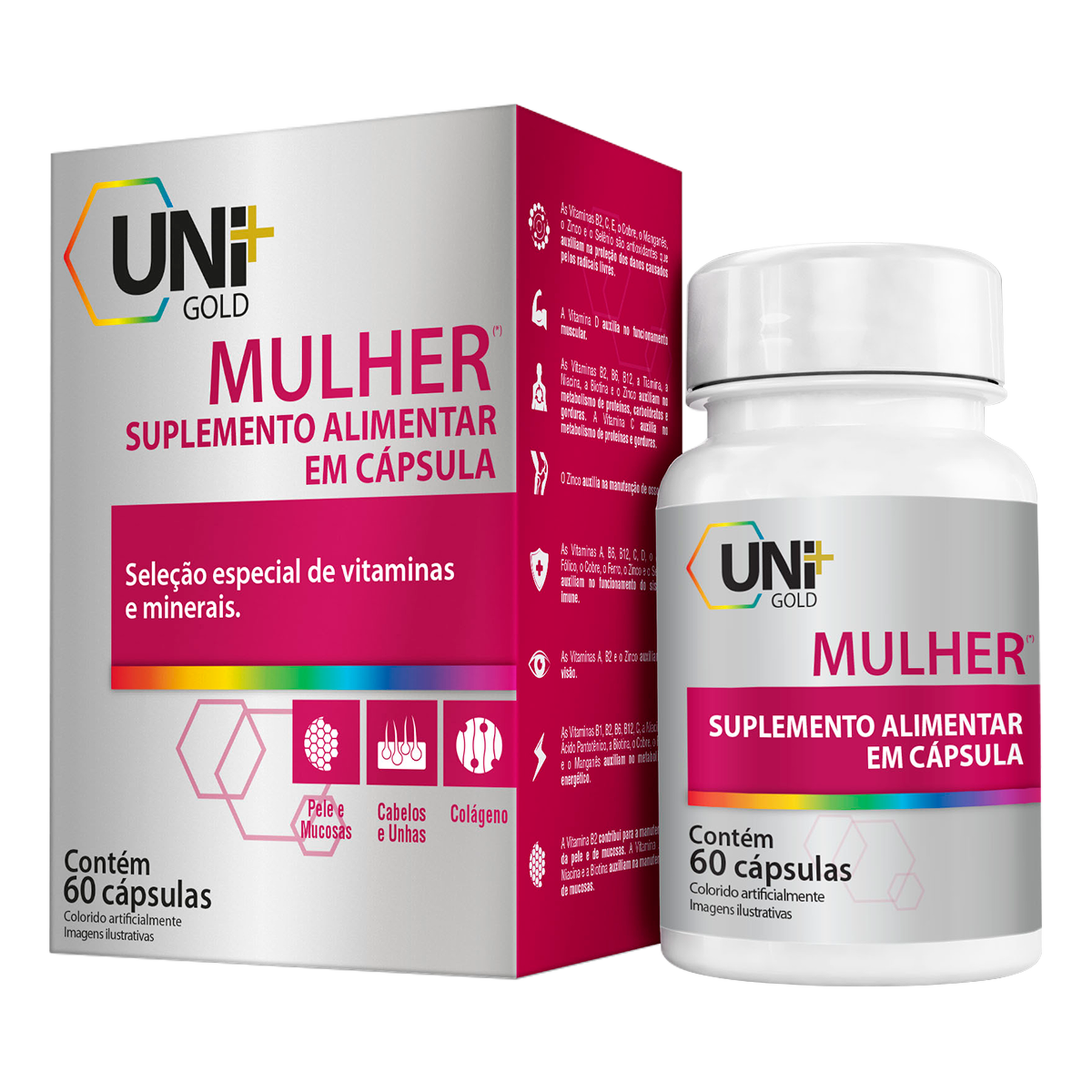 Suplemento Alimentar Mulher Uni Gold Caixa C/60 Unidades