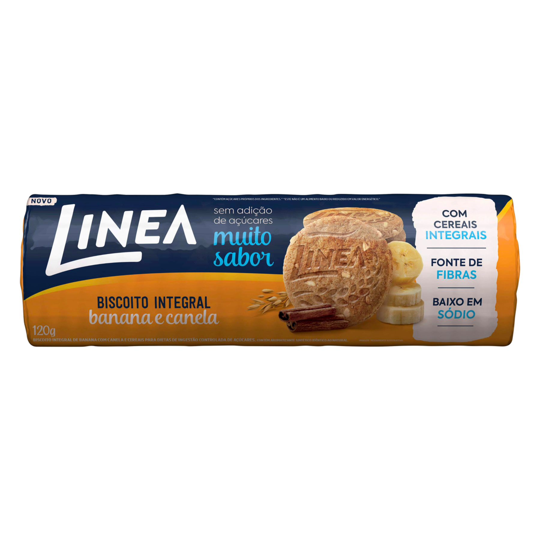 Biscoito Integral Banana e Canela Linea Pacote 120g