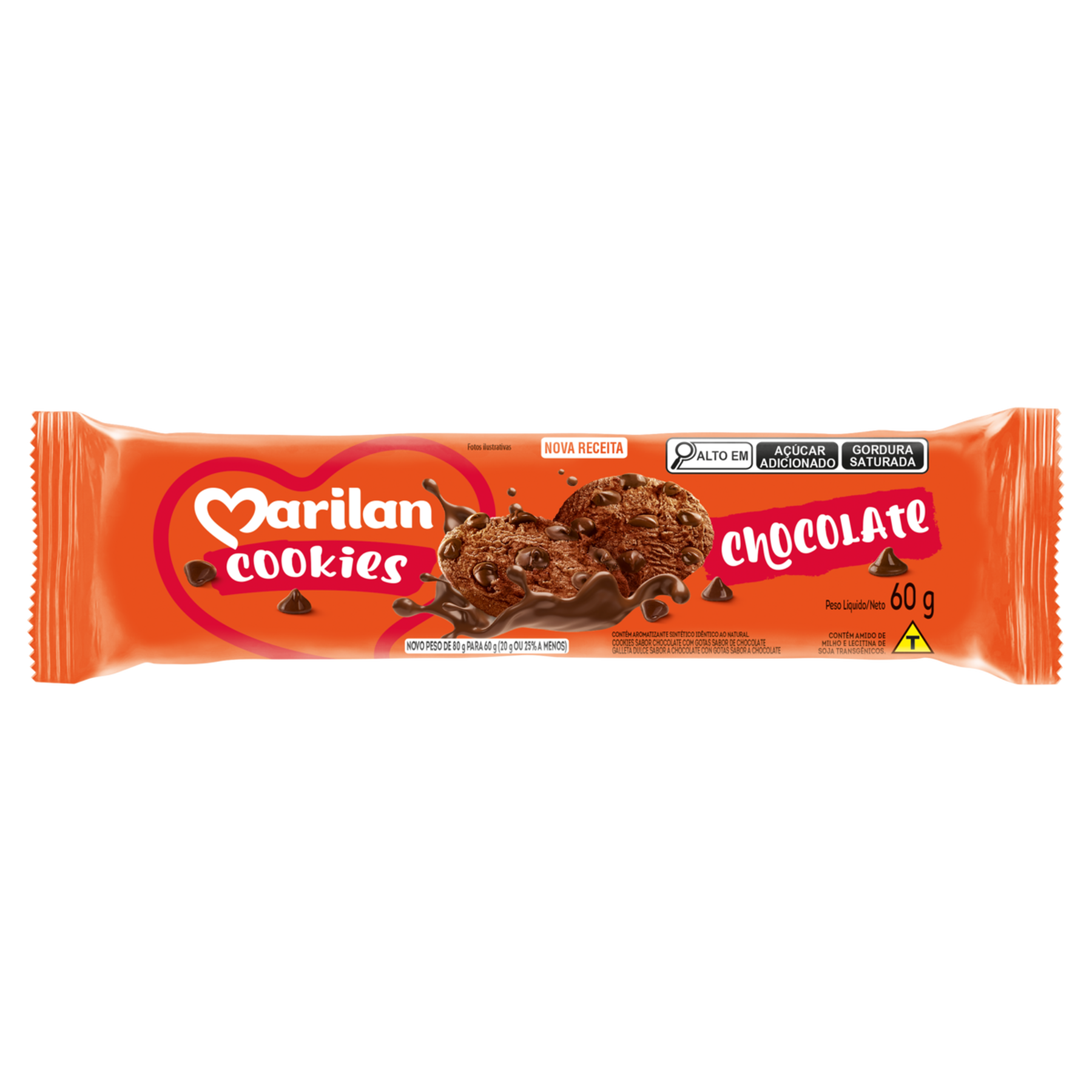 Biscoito Cookies Chocolate Marilan Pacote 60g