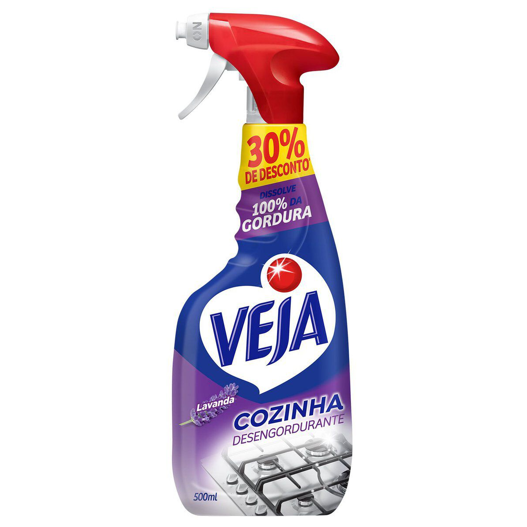 Limpador Desengordurante Cozinha Lavanda Veja Frasco 500ml Borrifador Gr&aacute;tis 30% de Desconto