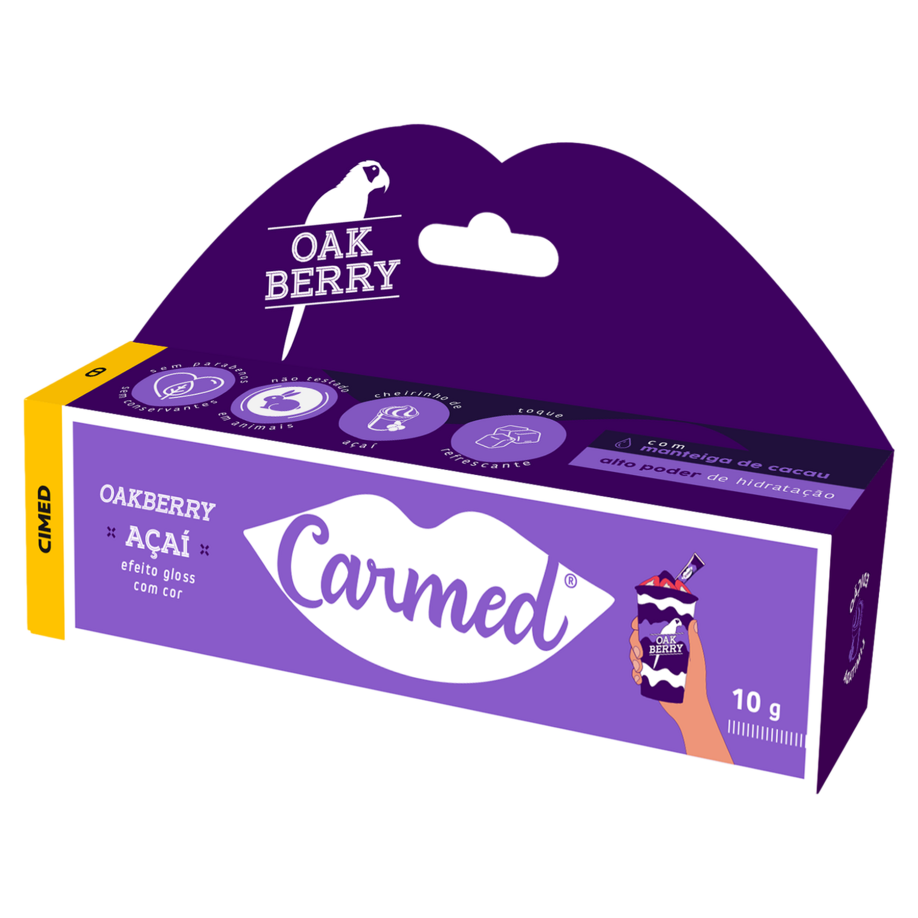 Hidratante Labial Açaí Oakberry Carmed Caixa 10g