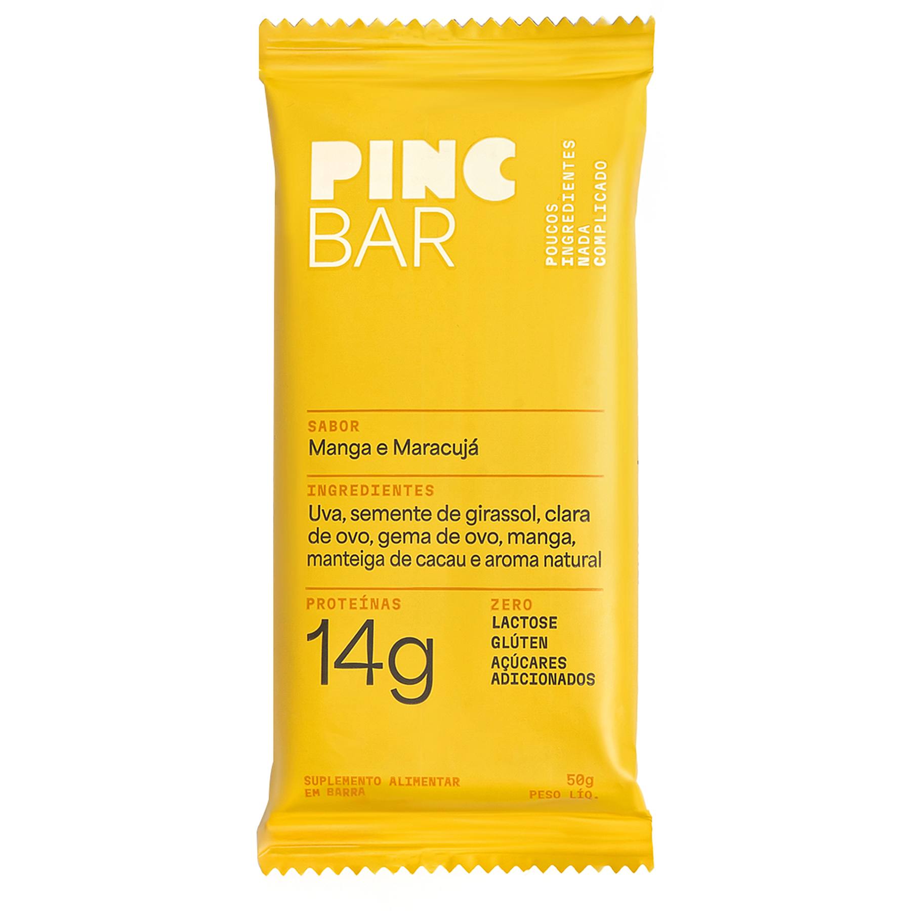 Barra Prote&iacute;na Manga e Maracuj&aacute; Pinc Bar Pacote 50g