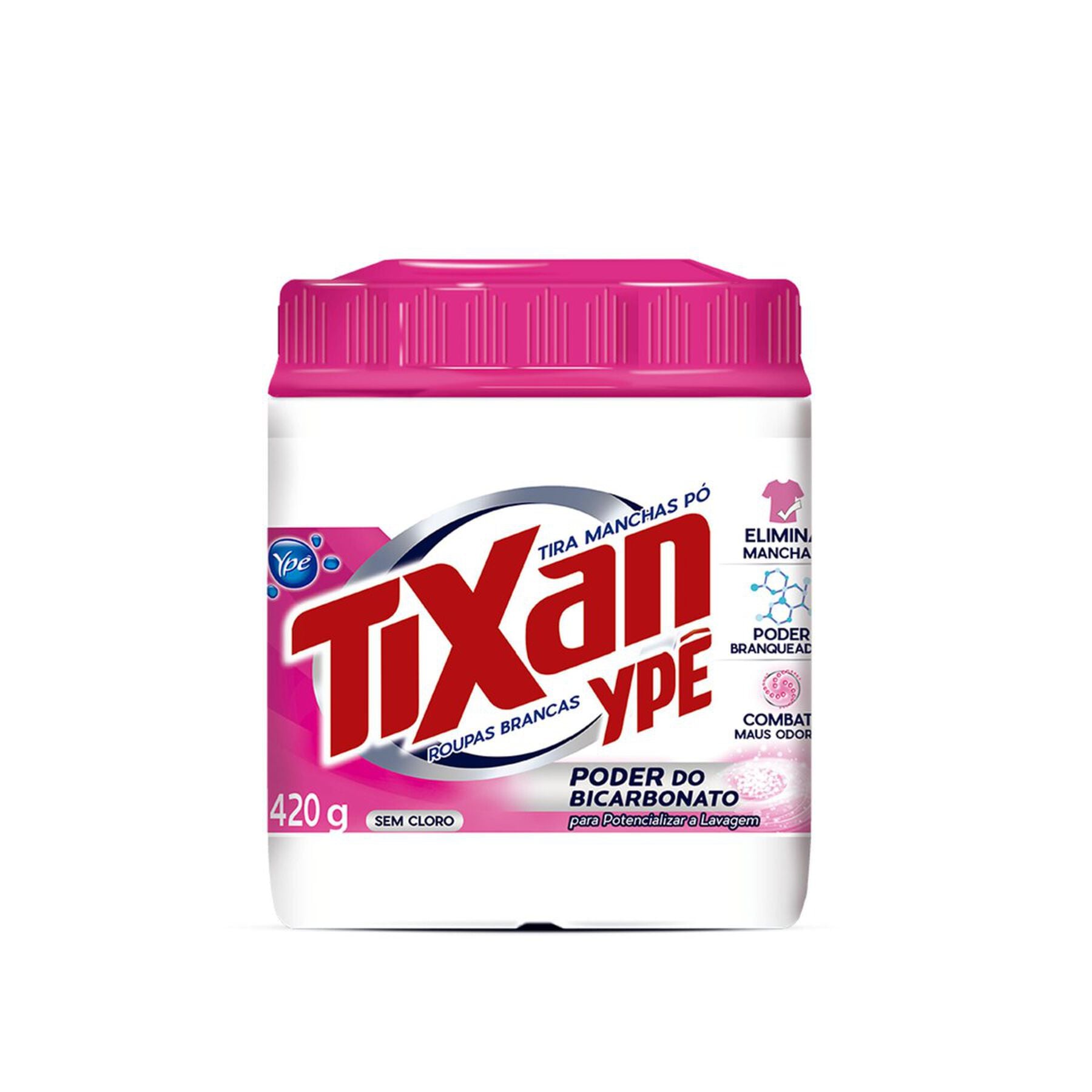 Tira Manchas em P&oacute; Roupas Brancas Tixan Yp&ecirc; Pote 420g&nbsp;