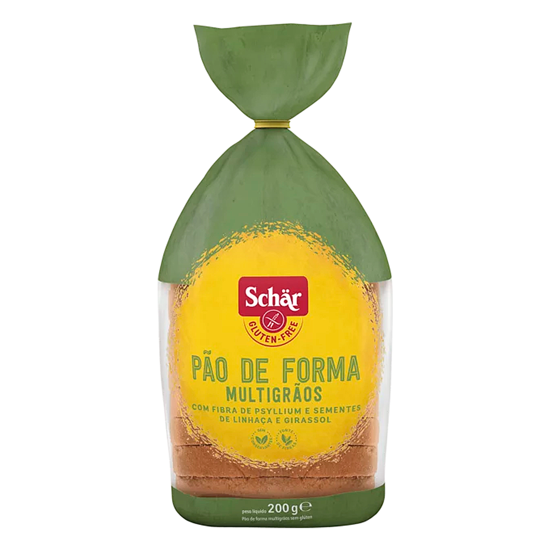 P&atilde;o de Forma Multigr&atilde;os sem Gl&uacute;ten Sch&auml;r Pacote 200g