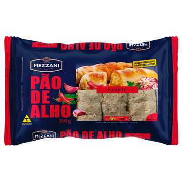 Pão de Alho Picante Resfriado Mezzani Bandeja 310g