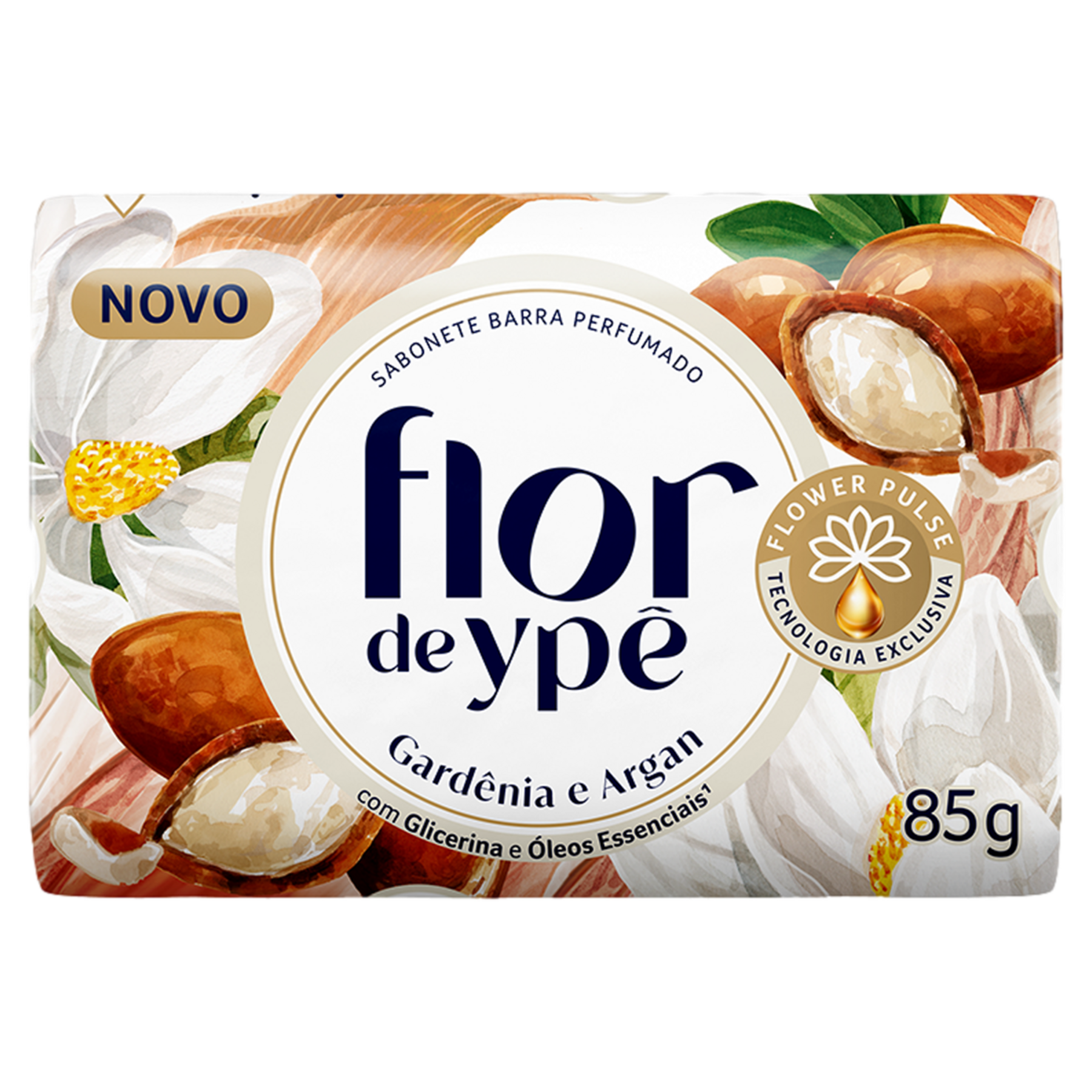 Sabonete em Barra Gard&ecirc;nia e Argan Flor de Yp&ecirc; 85g
