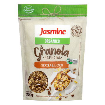Granola Orgânica Chocolate e Coco Jasmine Especial Pouch 200g