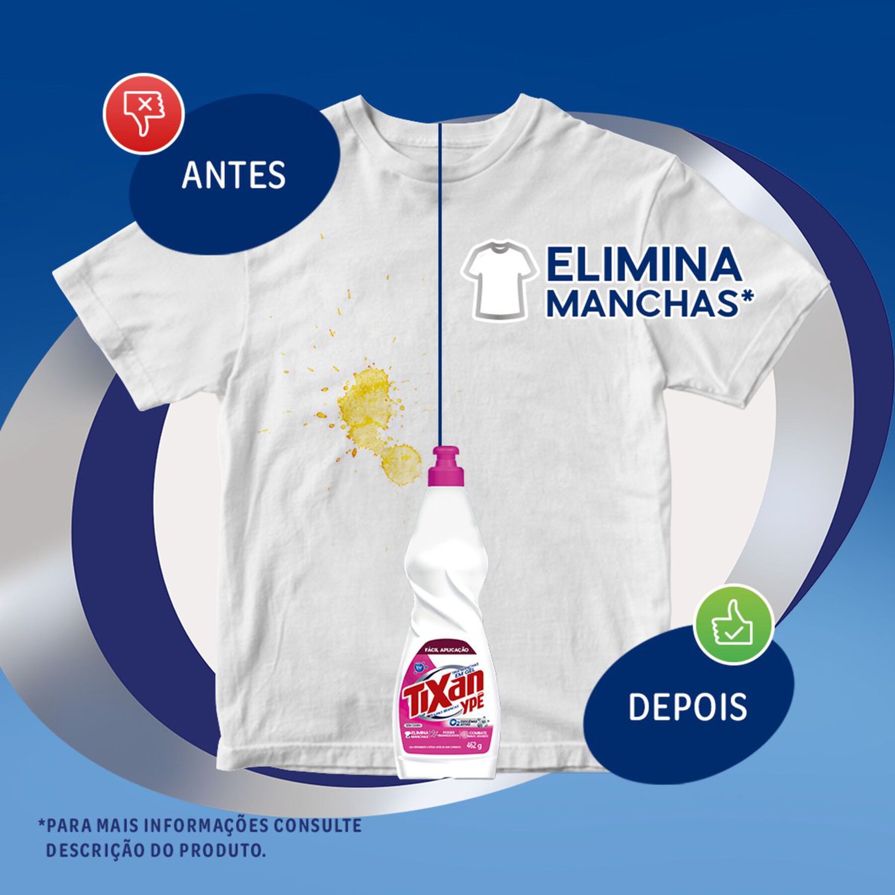Tira Manchas Gel Roupas Brancas Tixan Ypê Squeeze 462g