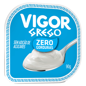 Iogurte Desnatado Grego Zero Tradicional Vigor Pote 90g