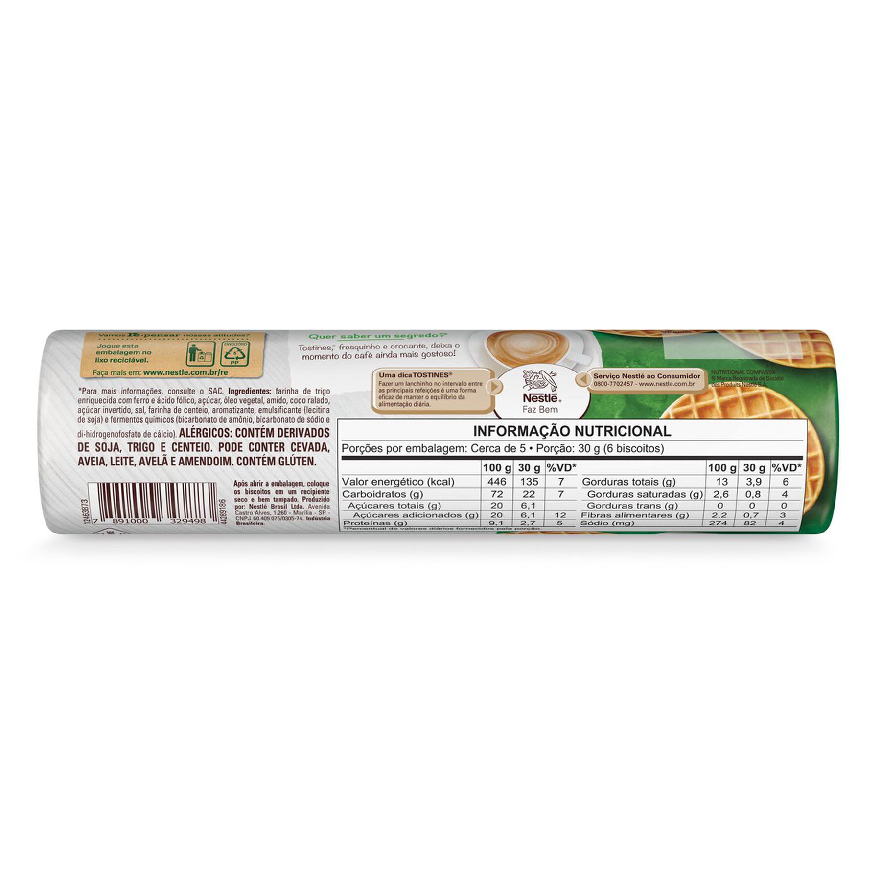 Biscoito Coco Nestl&eacute; Tostines Pacote 160g&nbsp;