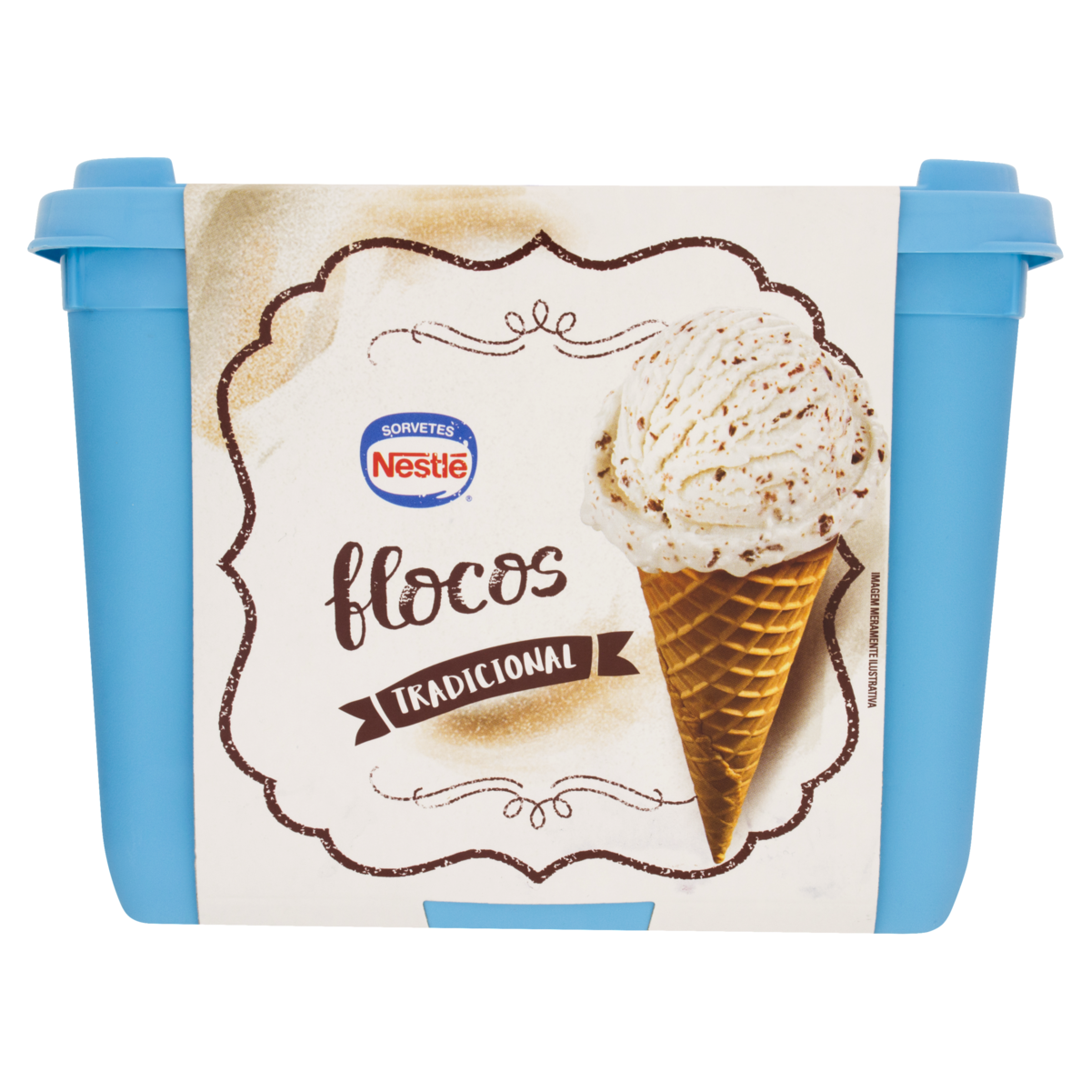 Sorvete Flocos Tradicional Nestl&eacute; Pote 1,5l