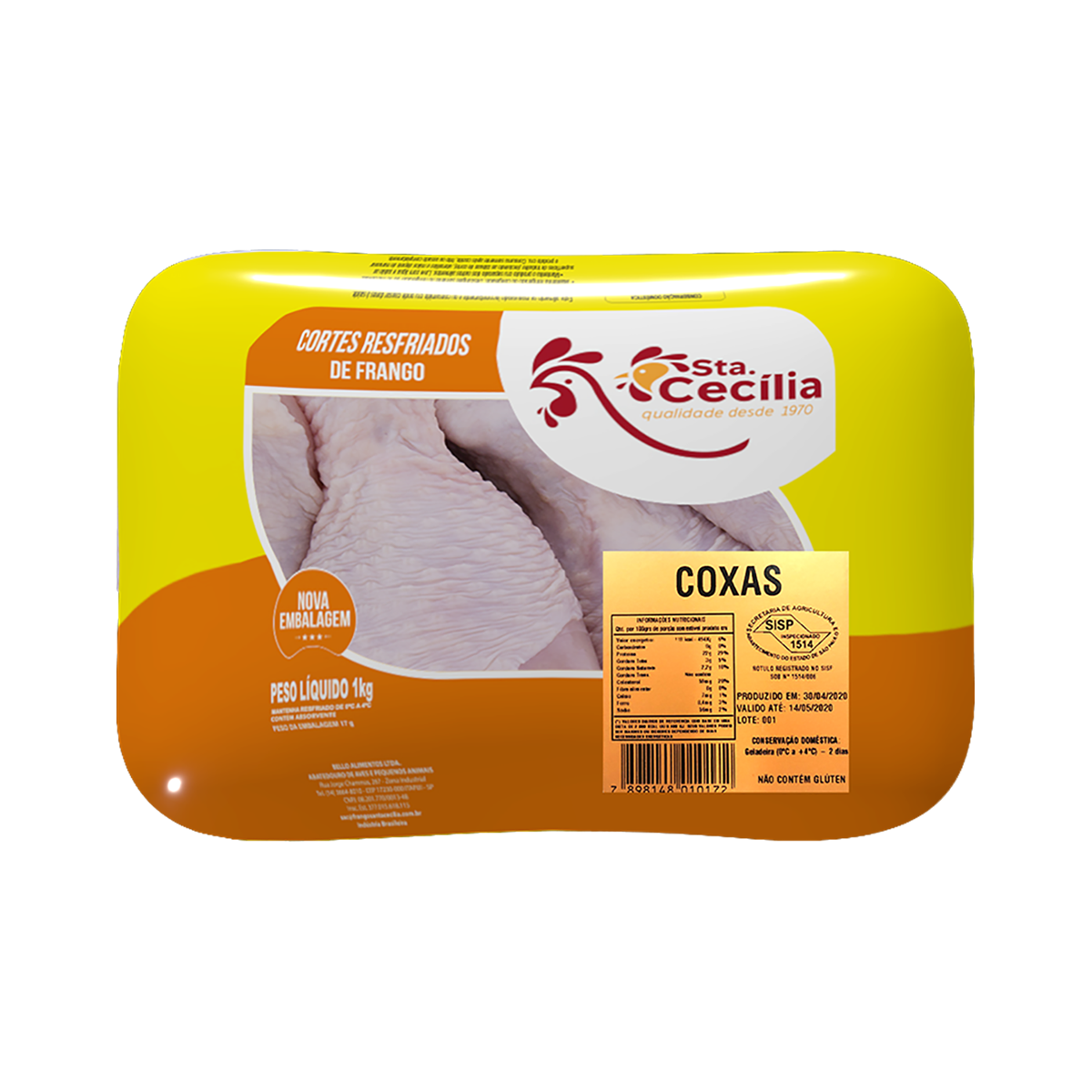 Coxa Sem Osso Frango Congelado Santa Cecilia 1kg