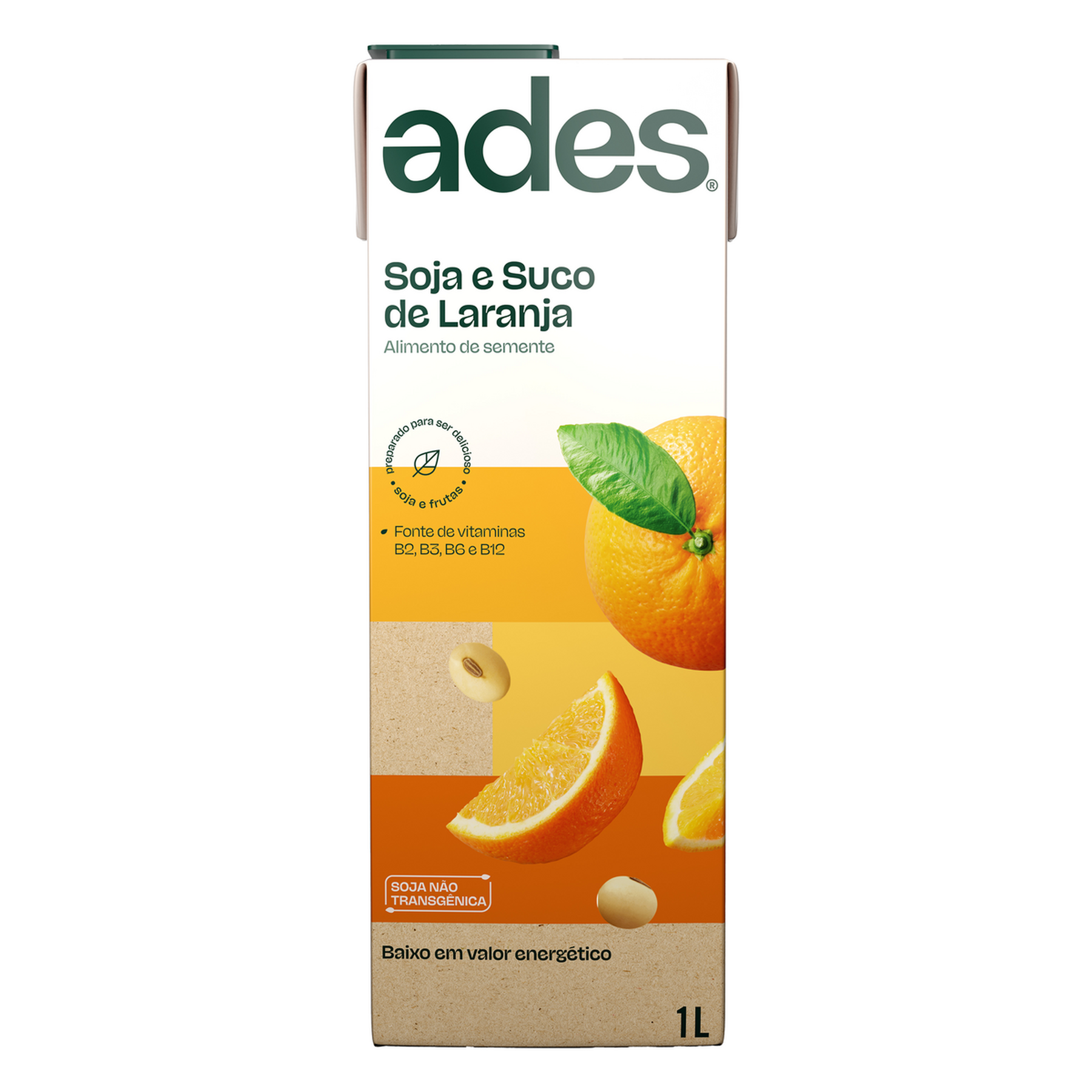Bebida &agrave; Base de Soja Laranja Ades Caixa 1l
