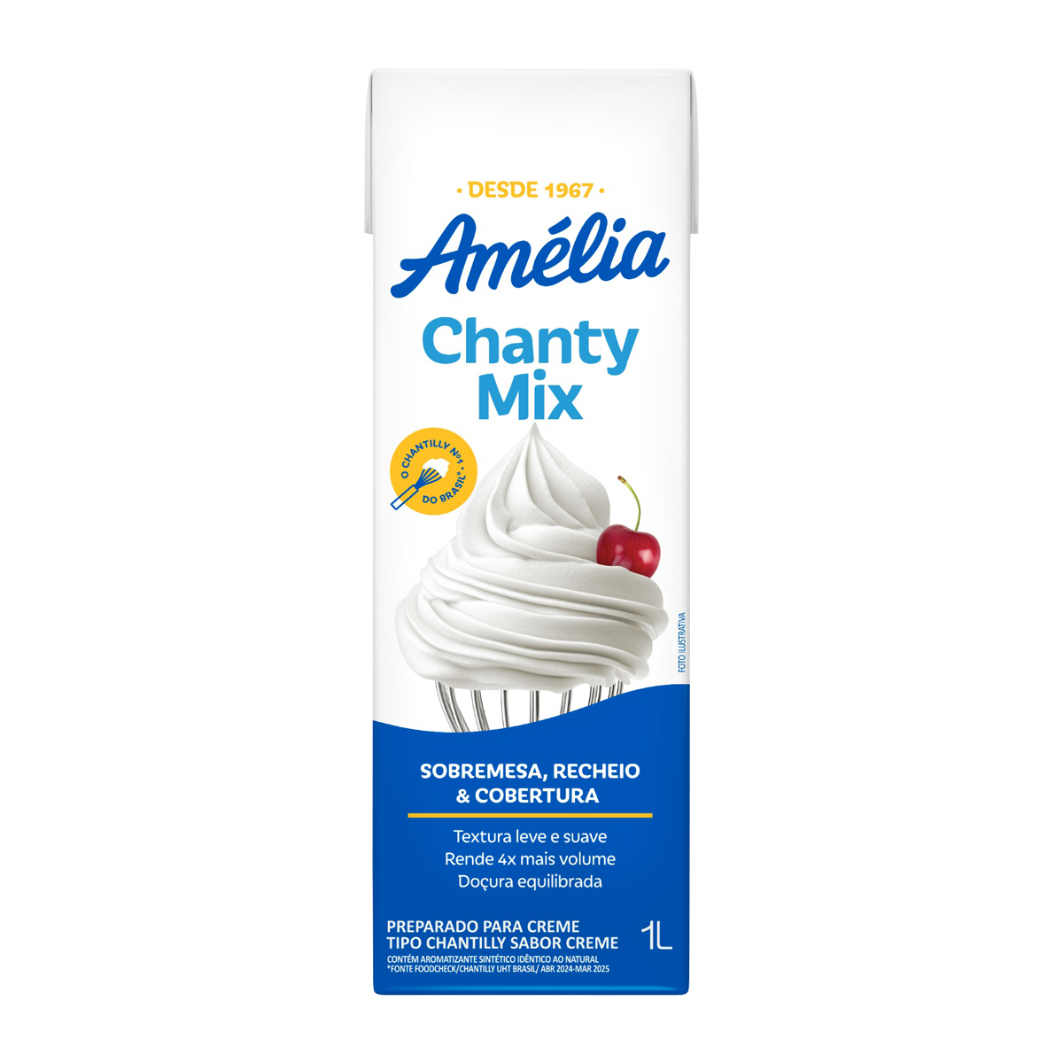 Chantilly Creme Am&eacute;lia Chanty Mix Caixa 1l