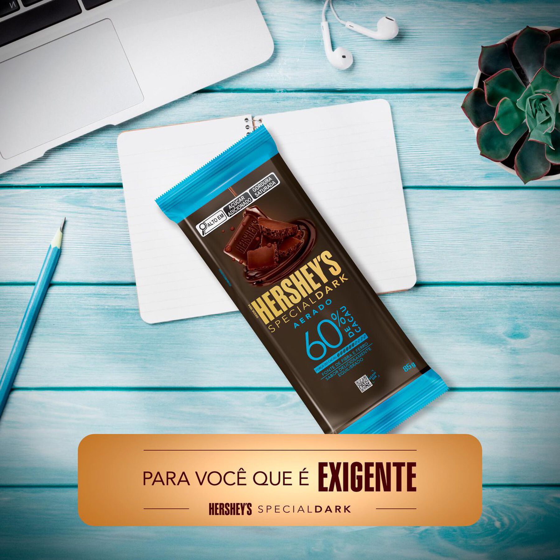 Chocolate Amargo Aerado 60% Cacau Hersheys Special Dark Pacote 85g
