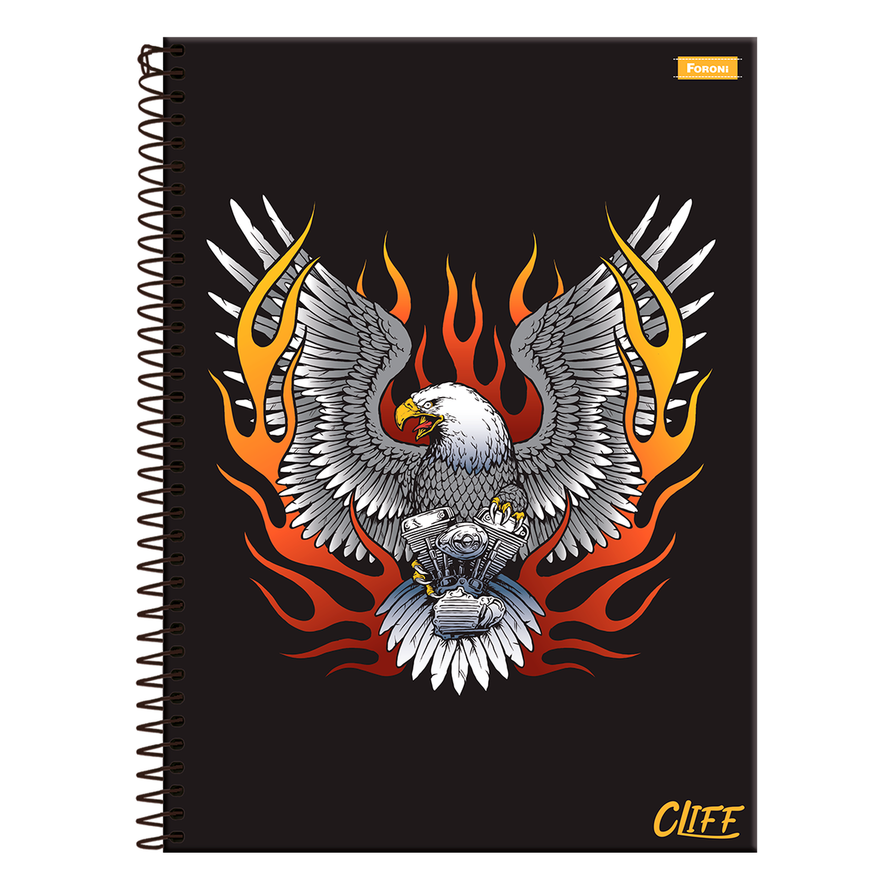Caderno Universit&aacute;rio Capa Dura Cliff Masculino Foroni C/80 Folhas