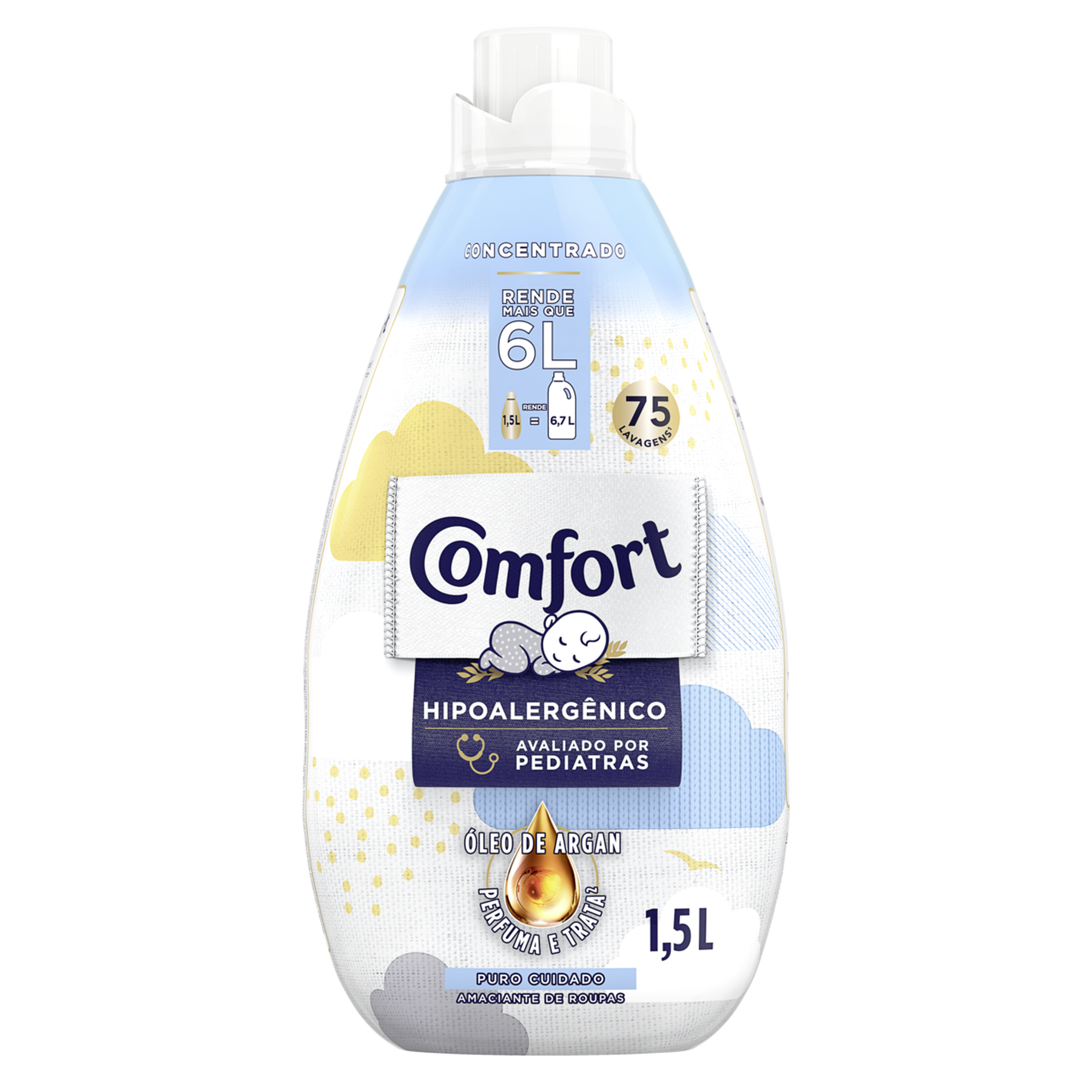 Amaciante de Roupas Concentrado Puro Cuidado Comfort Frasco 1,5l