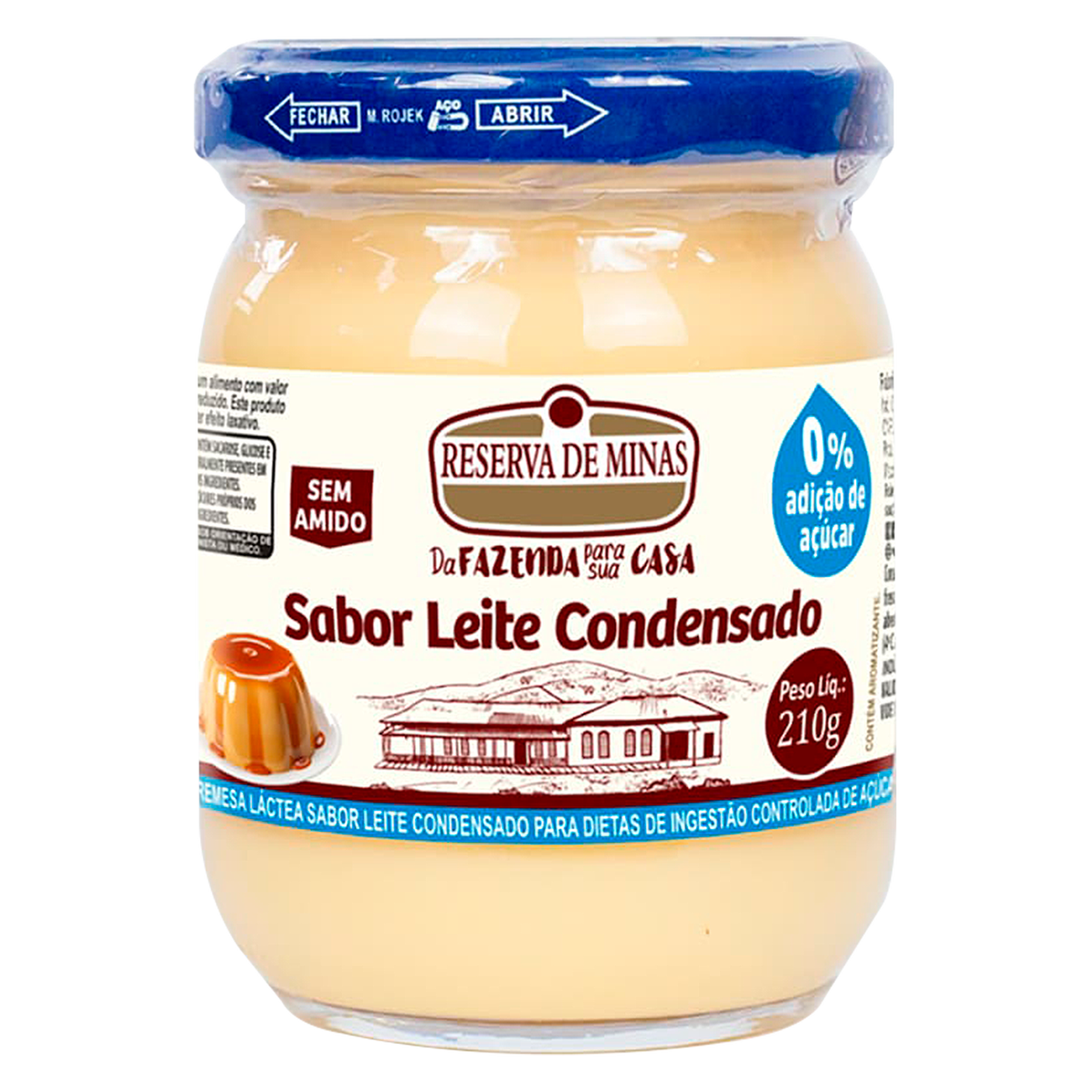 Leite Condensado Zero Adi&ccedil;&atilde;o de A&ccedil;&uacute;car Reserva de Minas 210g&nbsp;