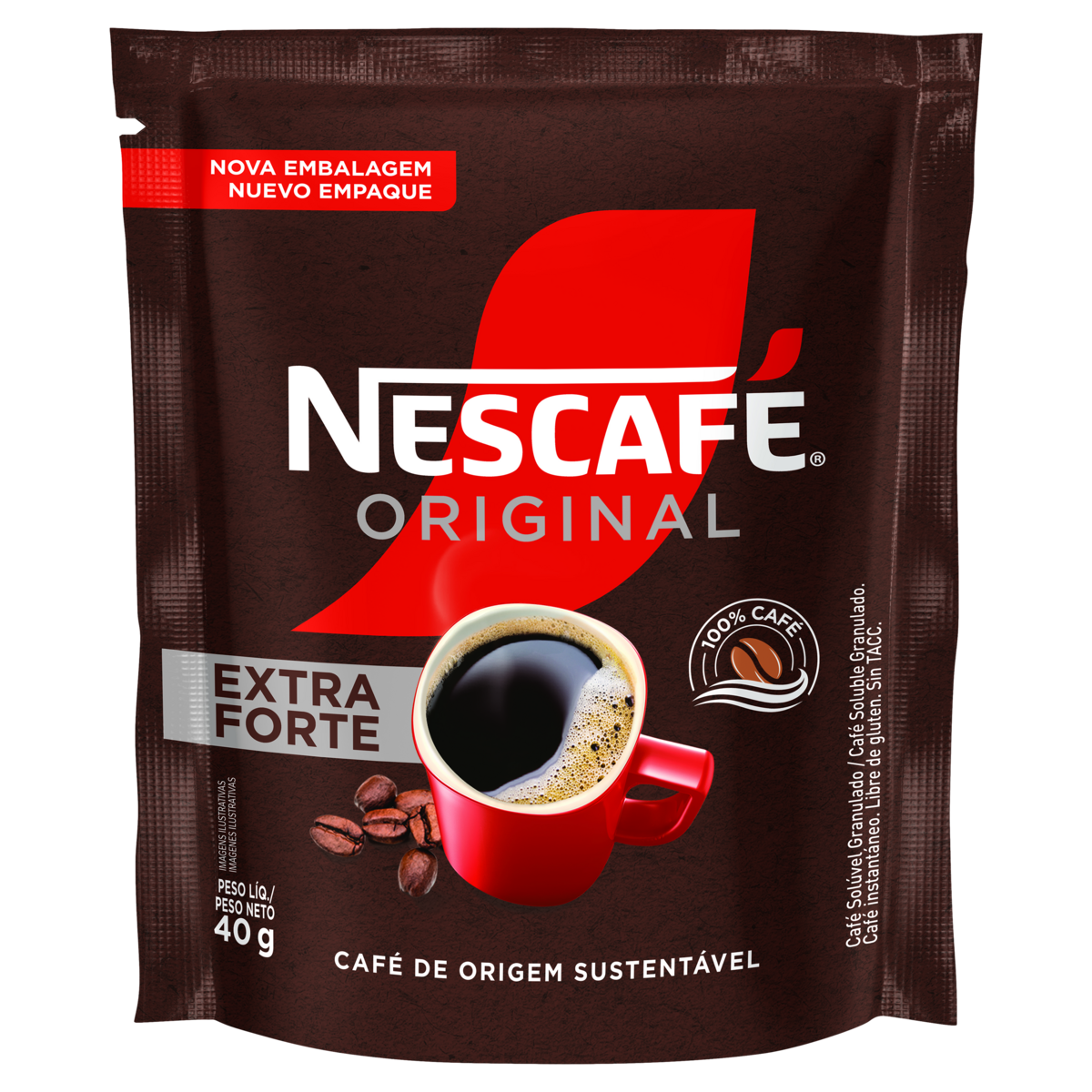 Caf&eacute; Sol&uacute;vel Nescaf&eacute; Original Extra Forte Sachet 40g