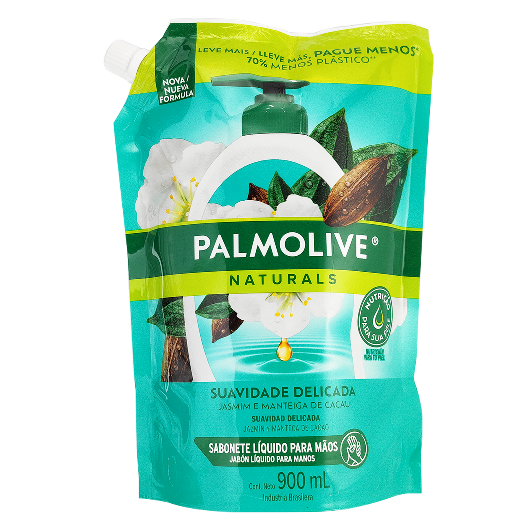 Sabonete L&iacute;quido para as M&atilde;os Suavidade Delicada Palmolive Naturals Sach&ecirc; 900ml Refil - Embalagem Refil Super Econ&ocirc;mico