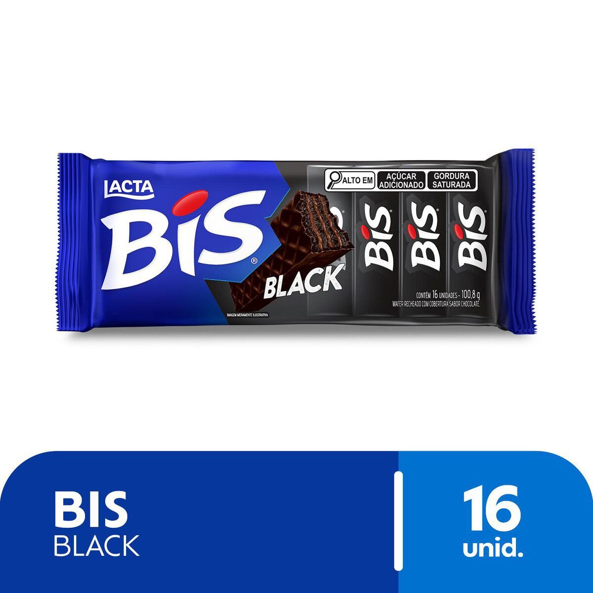 Bis Black (Wafer recheado e com cobertura sabor chocolate meio amargo) 100,8g