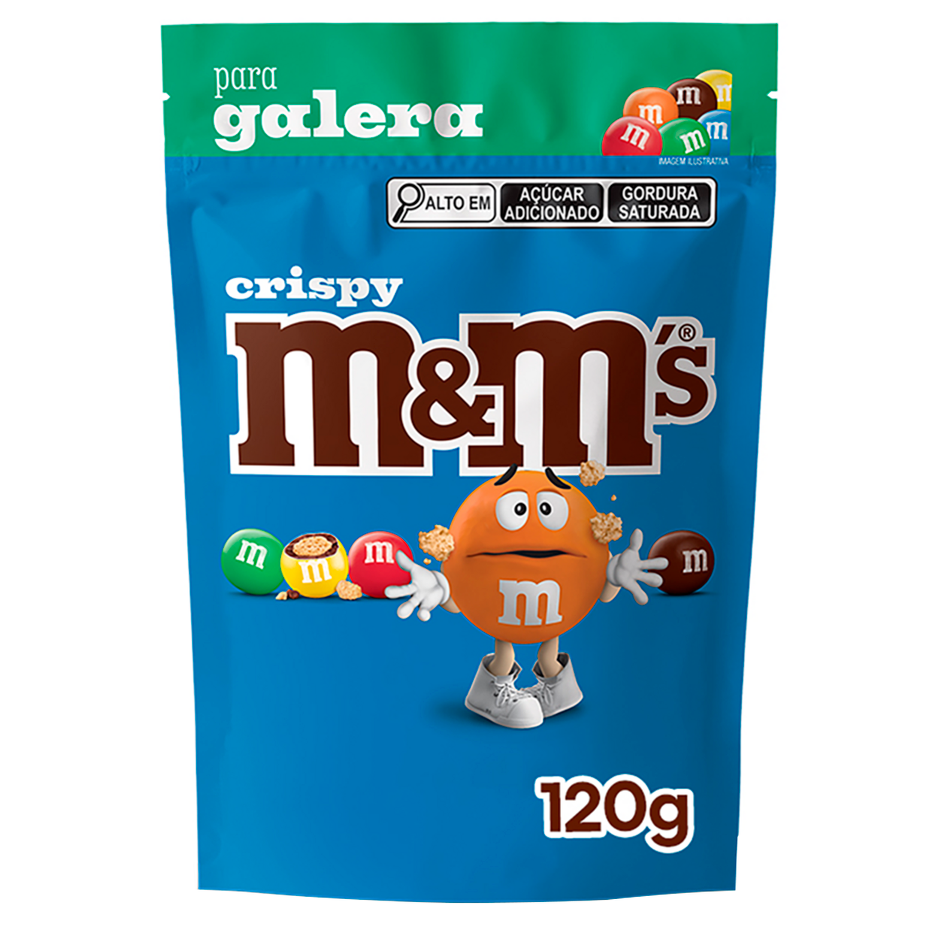 Confeito de Chocolate ao Leite Crispy M&M's Pouch 120g