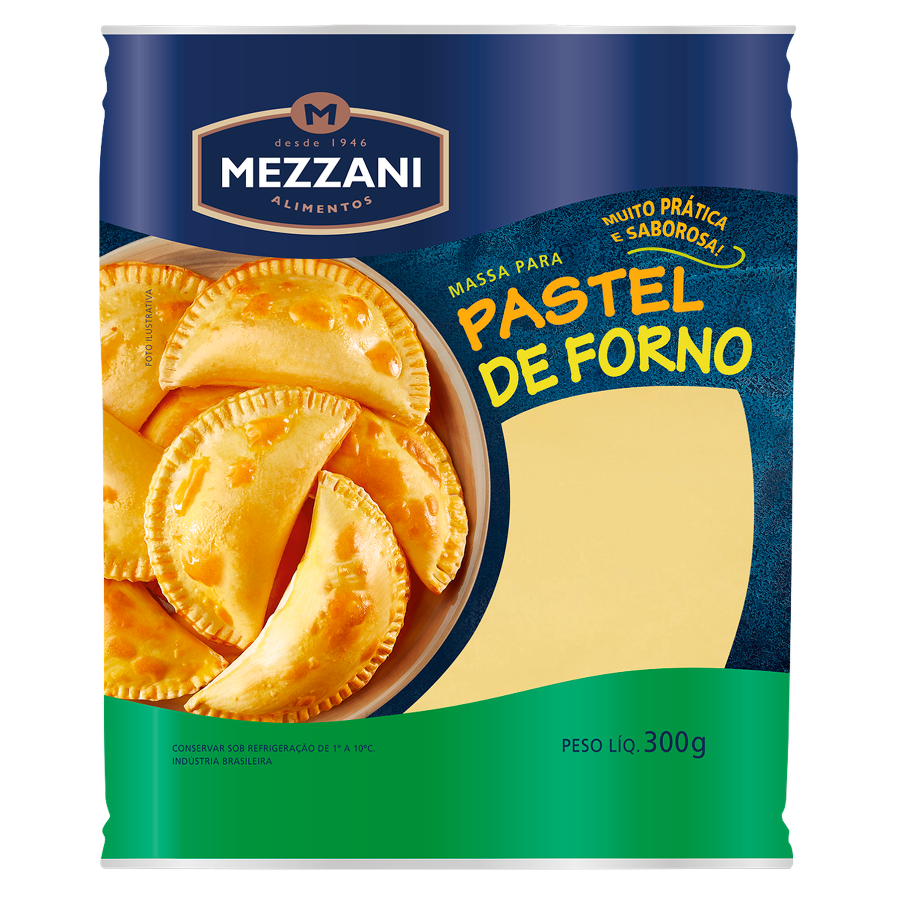 Massa para Pastel de Forno Mezzani Pacote 300g&nbsp;