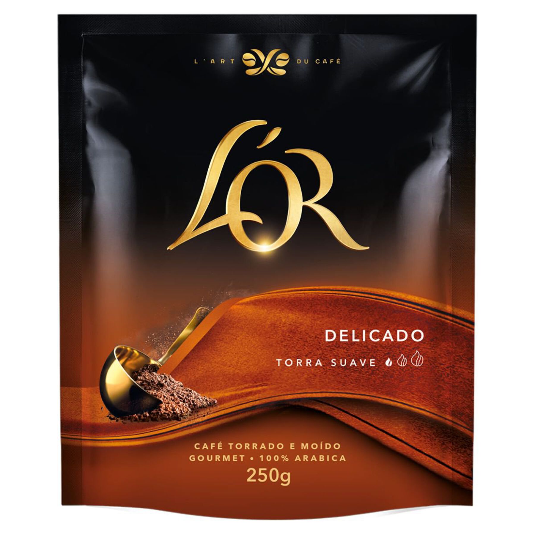 Caf&eacute; Torrado e Mo&iacute;do Delicado Torra Suave L'or Gourmet Sach&ecirc; 250g