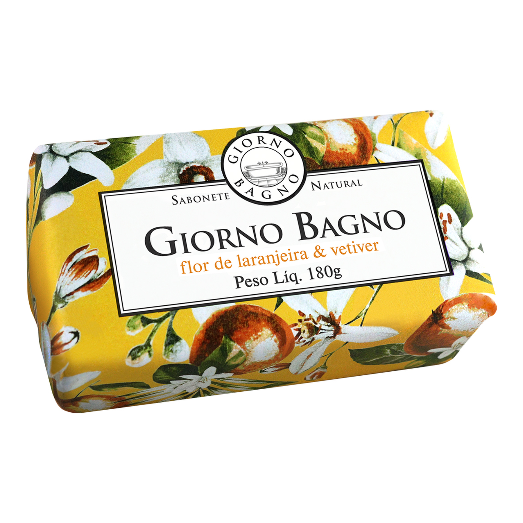 Sabonete Barra Natural Flor de Laranjeira e Vetiver Giorno Bagno Envolt&oacute;rio 180g